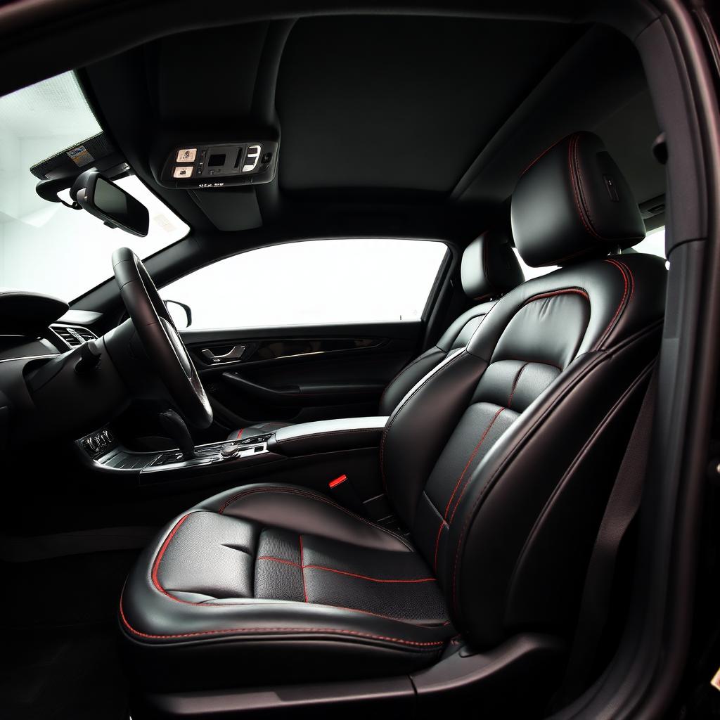 Detailed leather car interior
